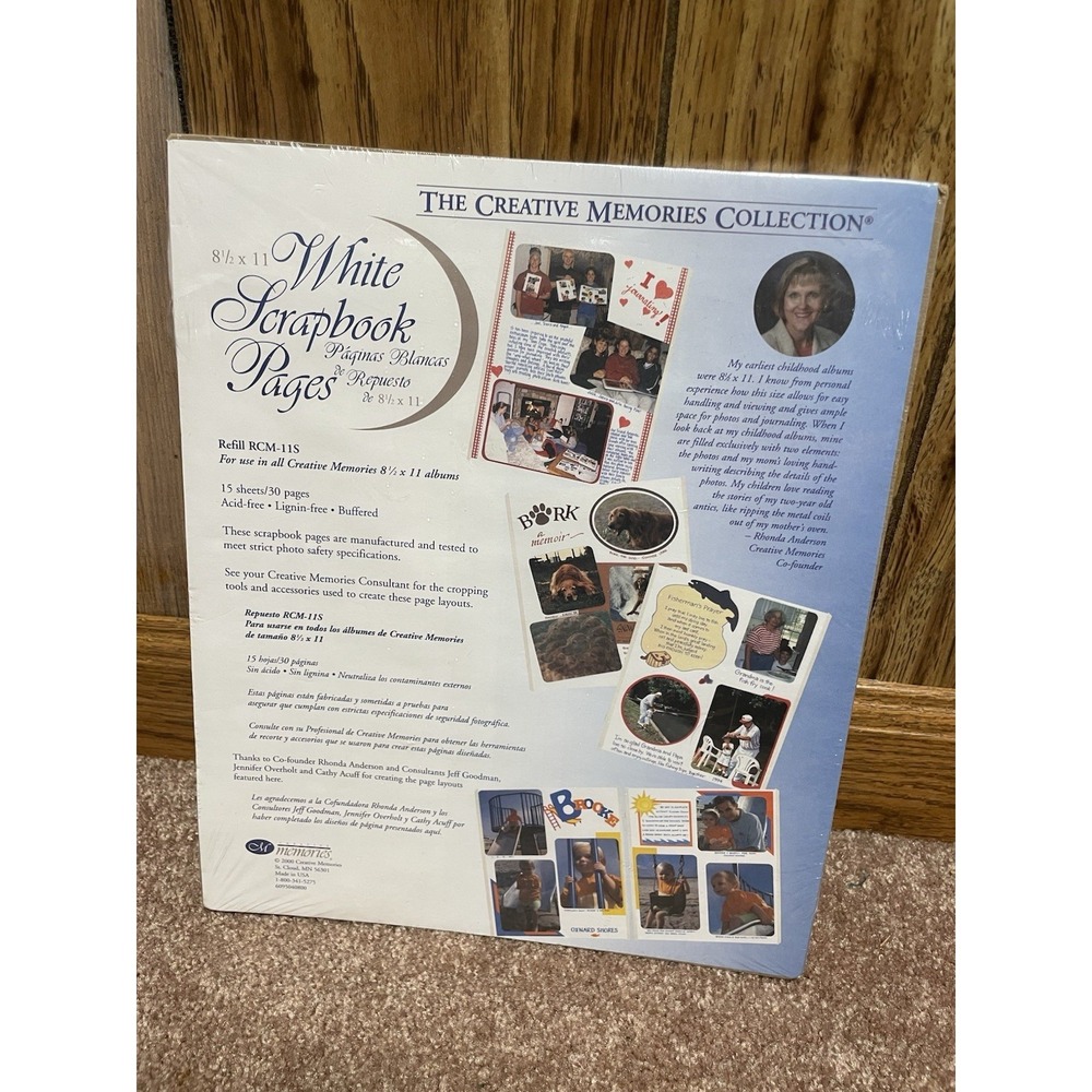 Creative Memories White Scrapbook Pages 8.5 x 11 Vintage 2000 Hinged Pages